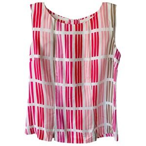 Boden Red and Pink Striped Blouse